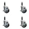 Service Caster 4'' Thermoplastic Rubber Swivel 1'' Expanding Stem Caster Set with Brake, 4PK SCC-EX20S414-TPRB-TLB-1-4 - alternate 1